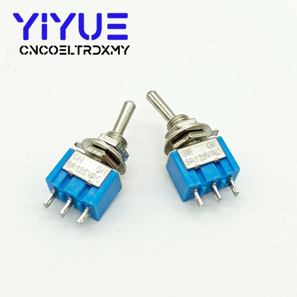 5Pcslot Miniature Toggle Switch MTS-102 SPDT 6A 125VAC3A 250VAC Mini Switch Lever Switch 3 Pin ONON High quality