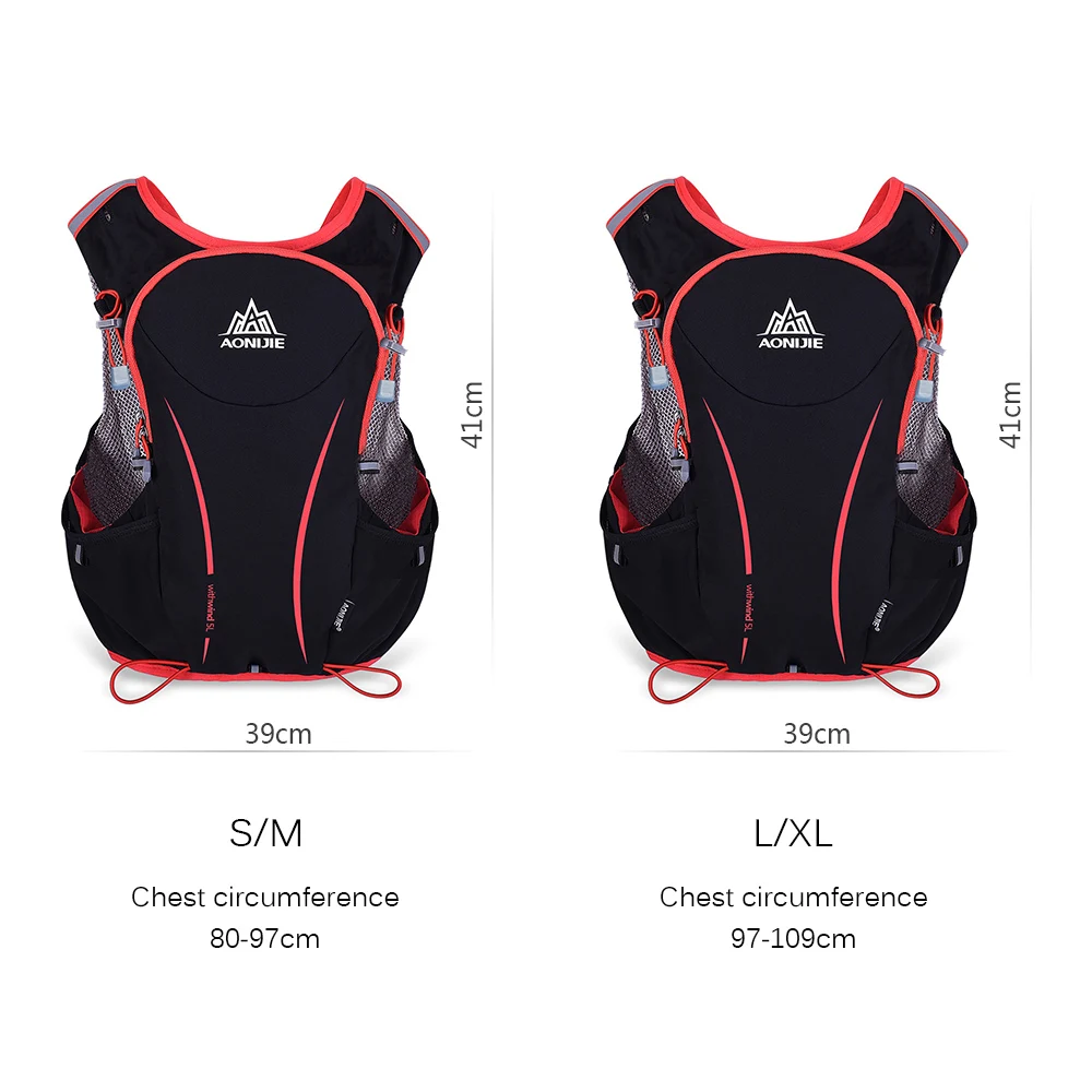 Best AONIJIE Bicycle Bike Bag Marathon Hydration Vest Pack Water Bladder Pack with Extra Hydration Flack Bottle Running Water Bags 3