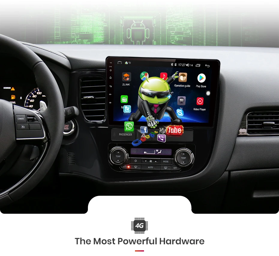 Sale AWESAFE 2Din Android 8.1 4+64G CarPlay GPS Radio Audio Multimedia Player For Mitsubishi Outlander 3 2012 2014 2018 2 Din no DVD 4