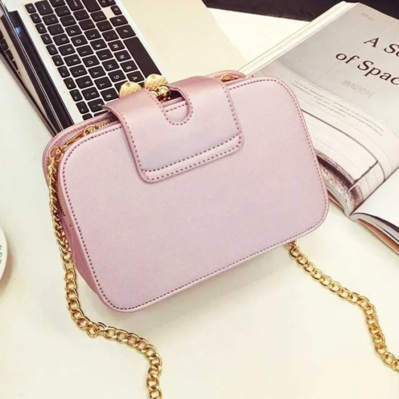 Women Handbags Casual Rabbit Ear Crossbody Shoulder Bags Fashion Chain Designer PU Leather Metal Lock Mini Square Bag SS0417 (2)