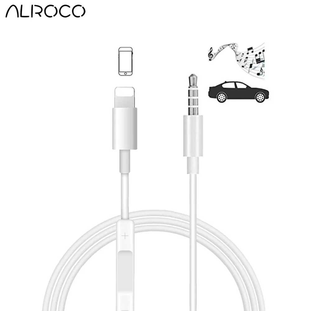 

Aux Cable for Car for iPhone XR 7 8 Plus X XS Max for Lightning To 3.5mm Jack Headphone Speaker Audio Cable with Volume Control