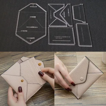

Acrylic Stencil 1 Set Business card bag zero Purse Leather Handbag Template Leathercraft Sewing Pattern DIY