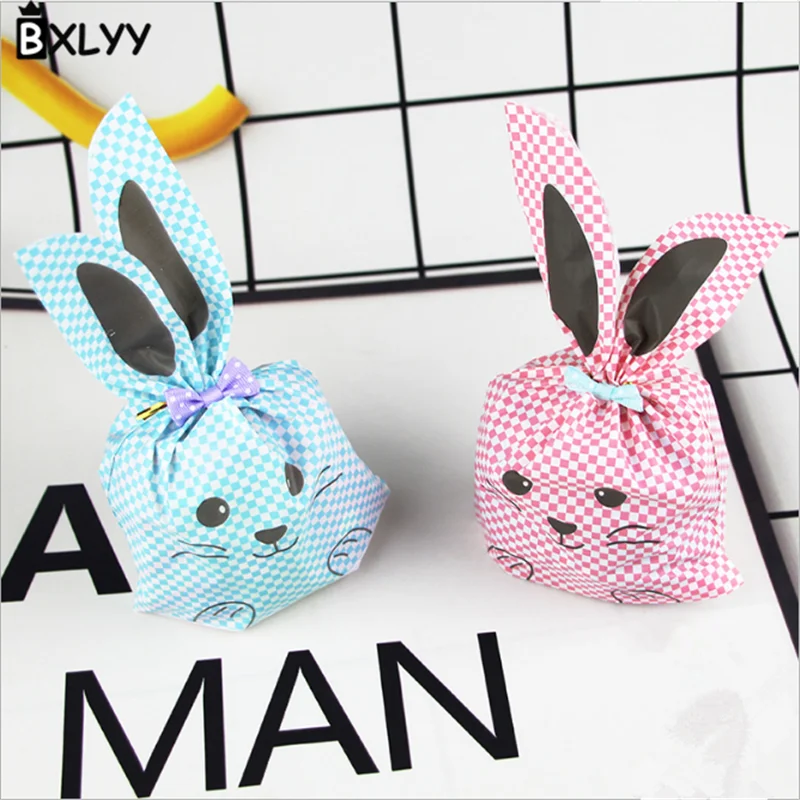 

BXLYY 50pc Cute Bunny Ears Biscuit Candy Bag Wedding Decoration Gift Birthday Party Decorations Children Baby Shower Baking.T