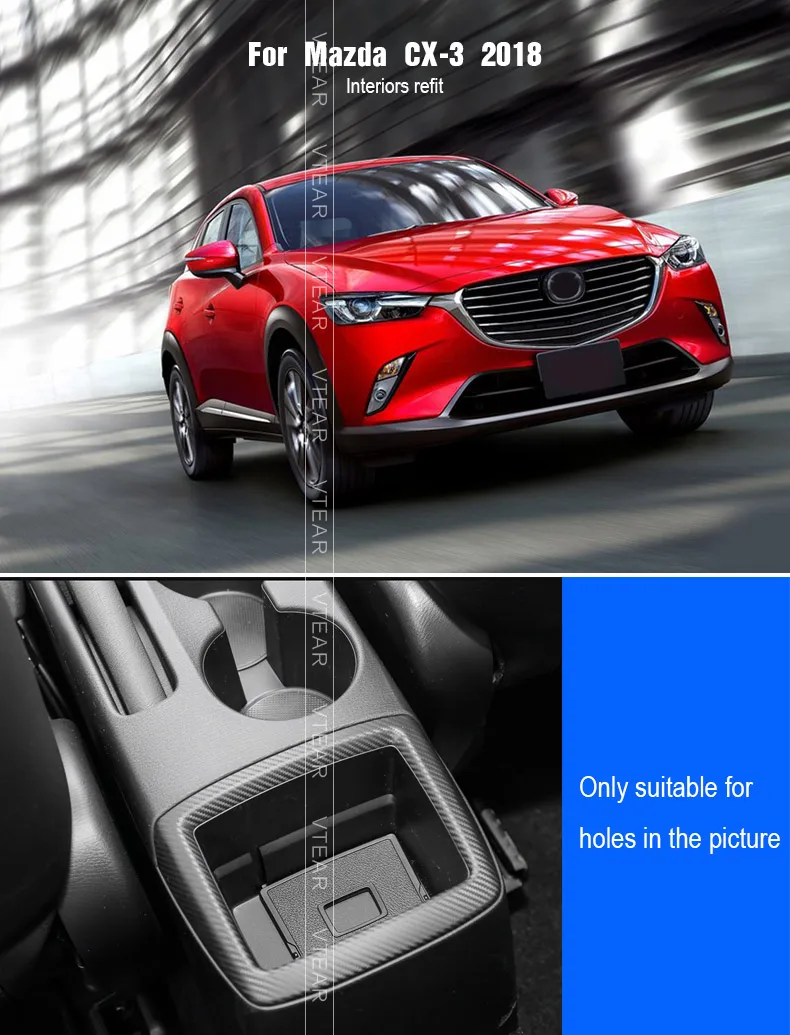 Vtear для mazda CX-3 CX3 подлокотник коробка центральный магазин содержание коробка Подстаканник Пепельница интерьер автомобиля-Стайлинг Аксессуары