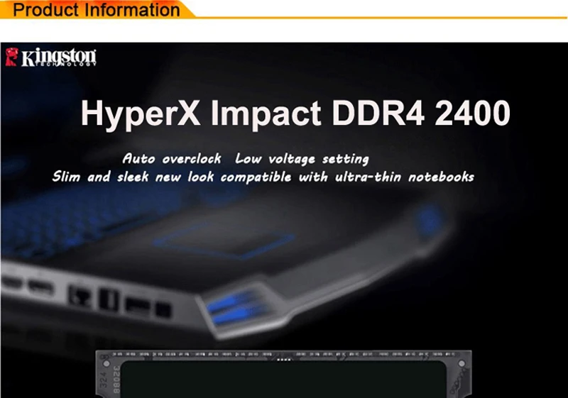 Kingston HyperX ноутбук памяти 4 Гб 2400 МГц DDR4 ram один модуль DDR4-2400 CL14 260-Pin