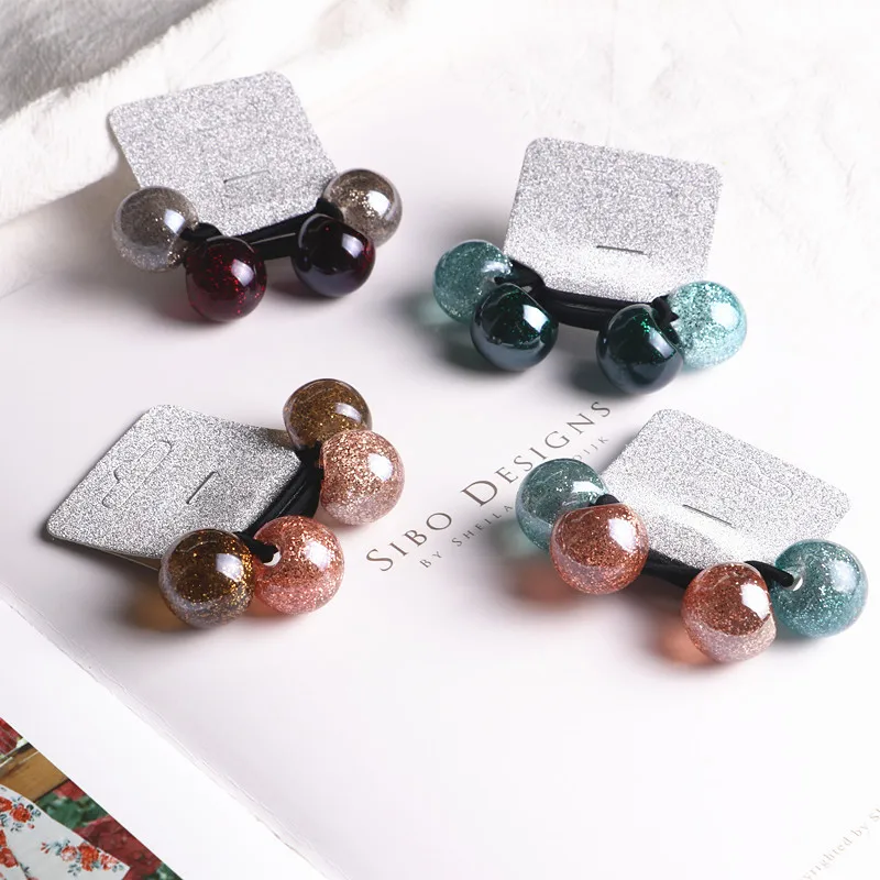 

2pcs/lot Korean hair accessories jewelry ball bright hair circle Mori girl rope adult rubber band headdress children's head rope