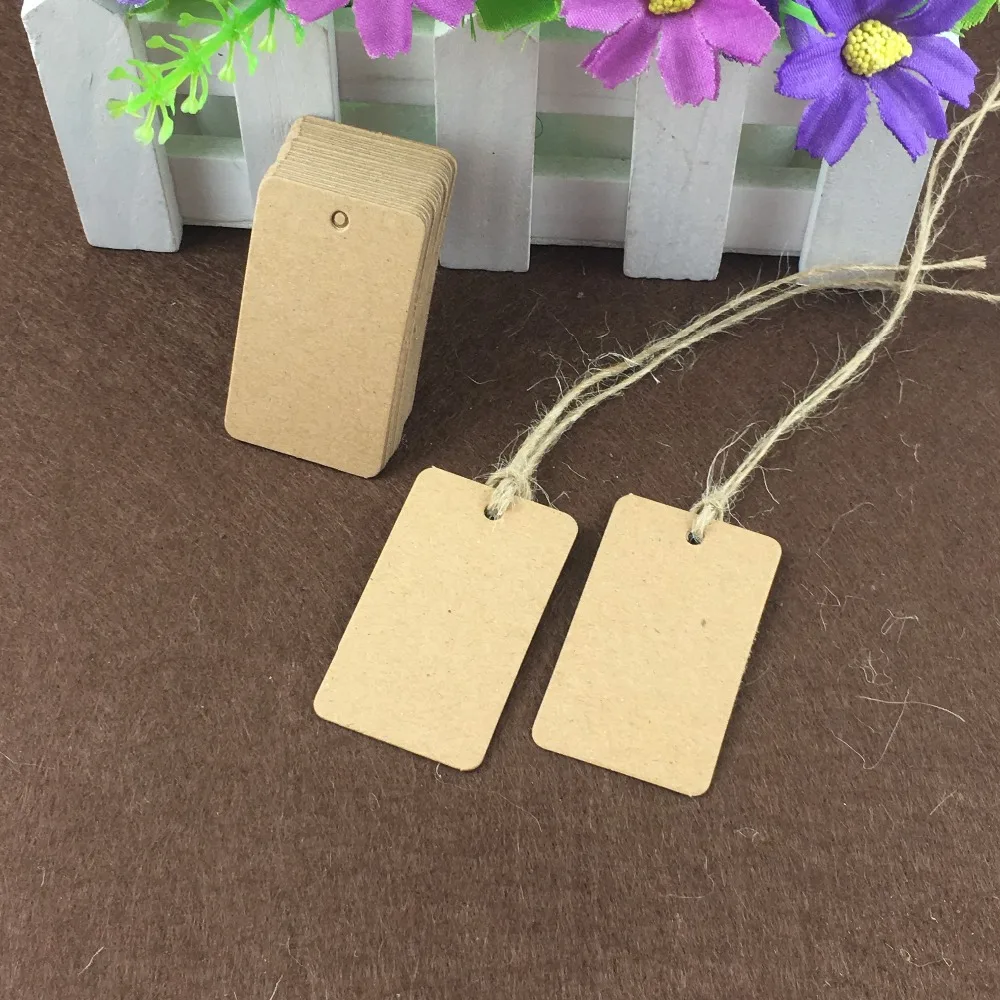Buy 200Pcs/Lot Blank Kraft Paper Cardboard Tags for