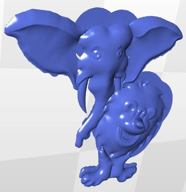 3d artcam lion_and_elephant для ЧПУ в формате STL модель рельеф | Инструменты