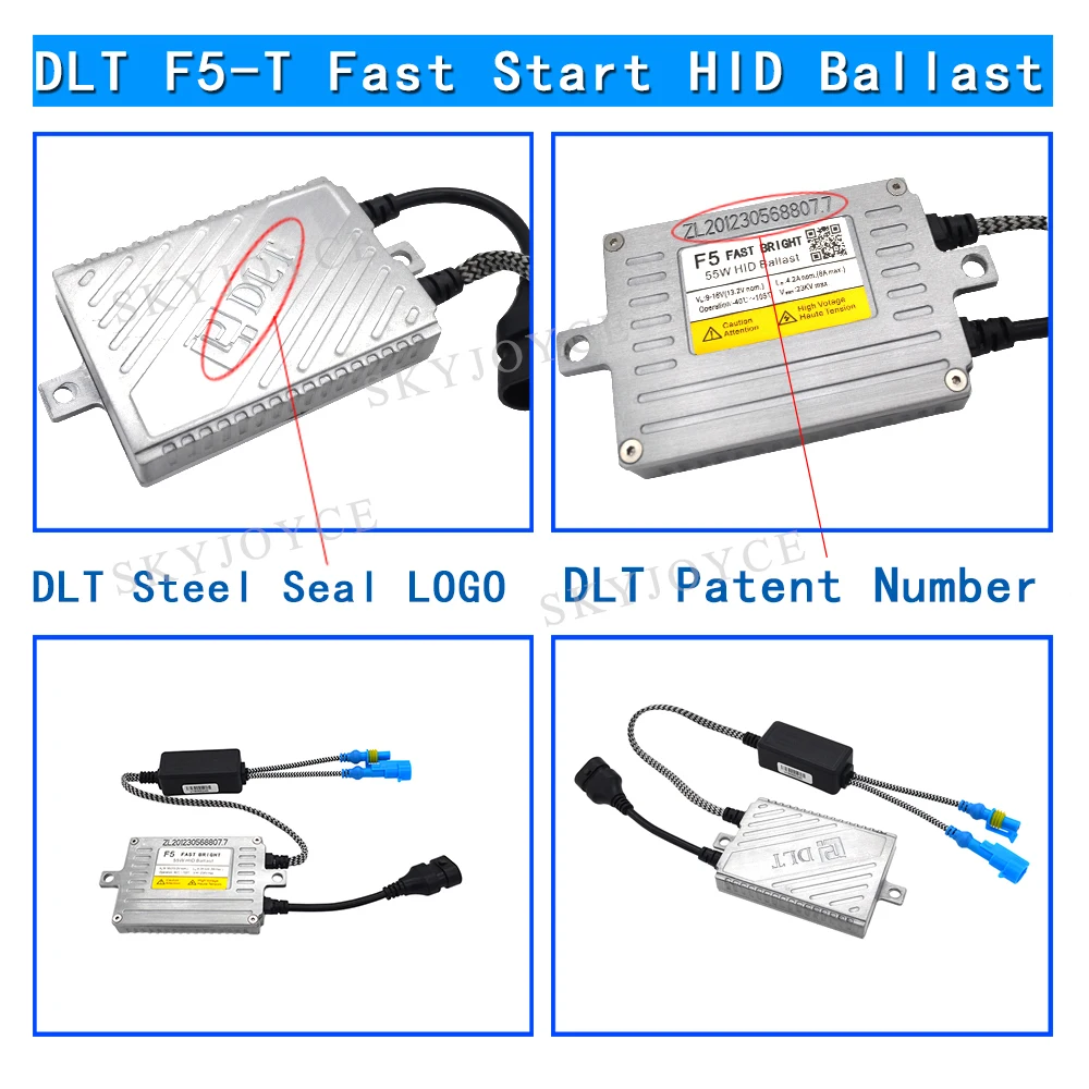 SKYJOYCE AC 12 В 55 Вт оригинальный DLT F5 Быстрый Яркий HID балласт для H1 H11 H7 HB3 D2H комплект F5T