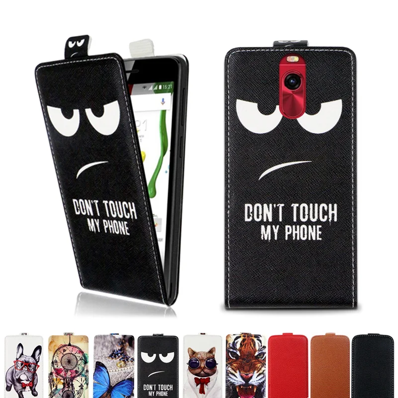 

Printed Cool Cartoon Butterfly Tiger Owl Flip Up and Down Leather Case Cover for Vertex Impress Lagune