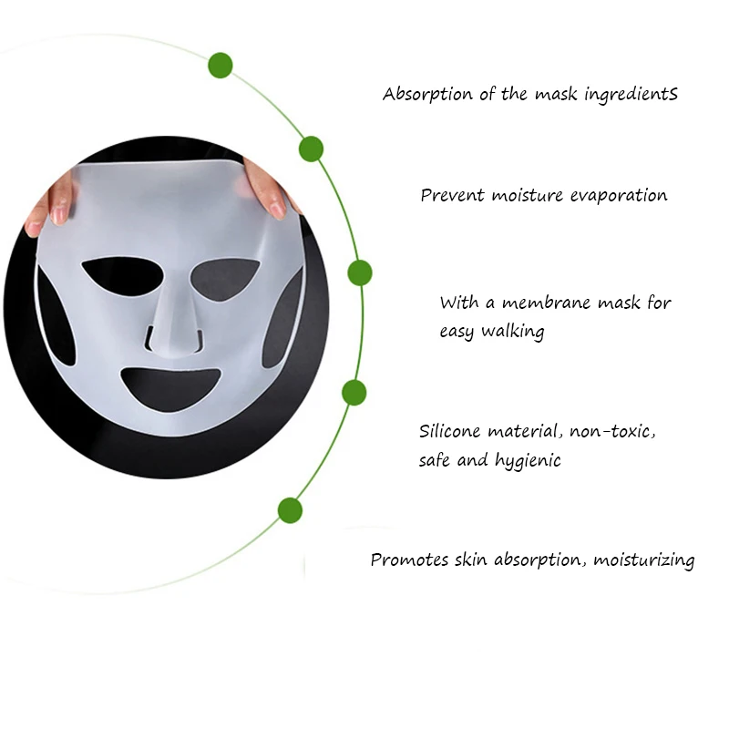 Многоразовая силиконовая маска для лица, предотвращающая испарение эссенции, увлажняющая маска для лица, Антибликовая маска, средство для ухода за кожей