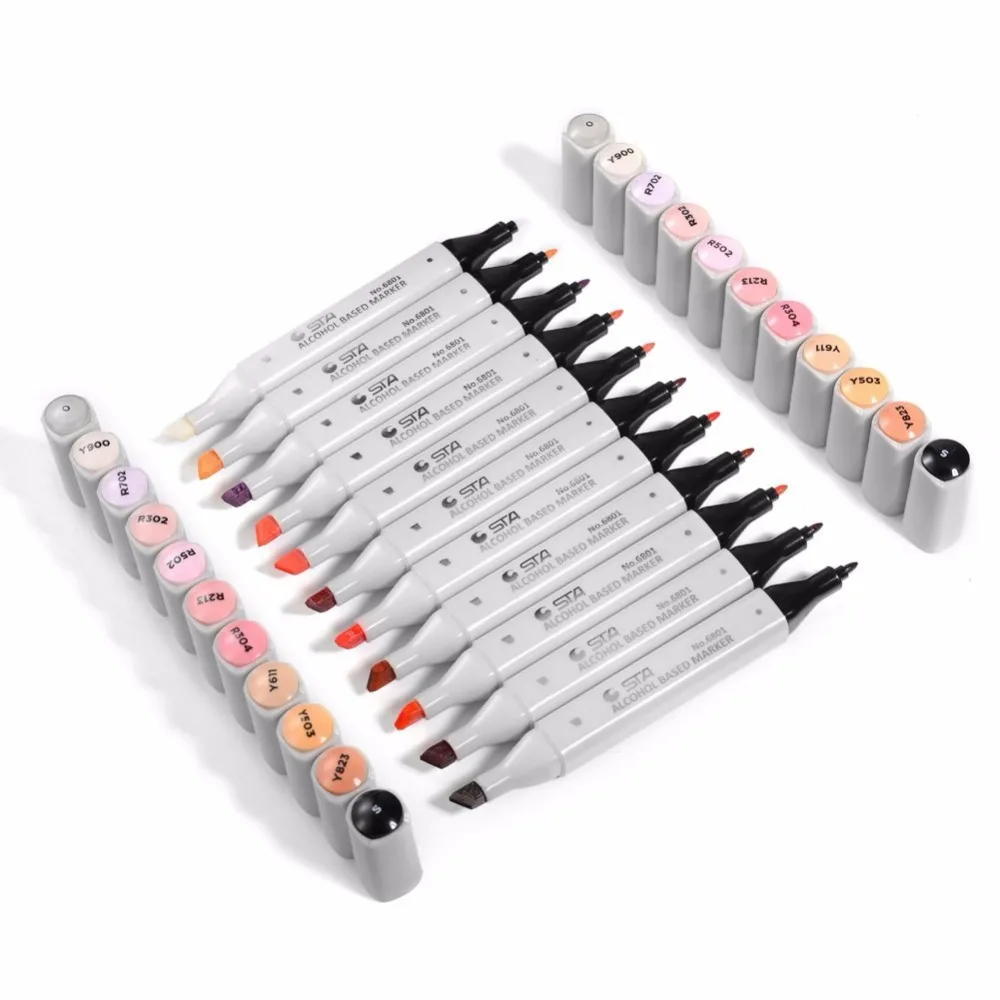

Dual Tip Brush Water based Art Marker Pens with Fineliner Tip water Color finecolour drawing Set