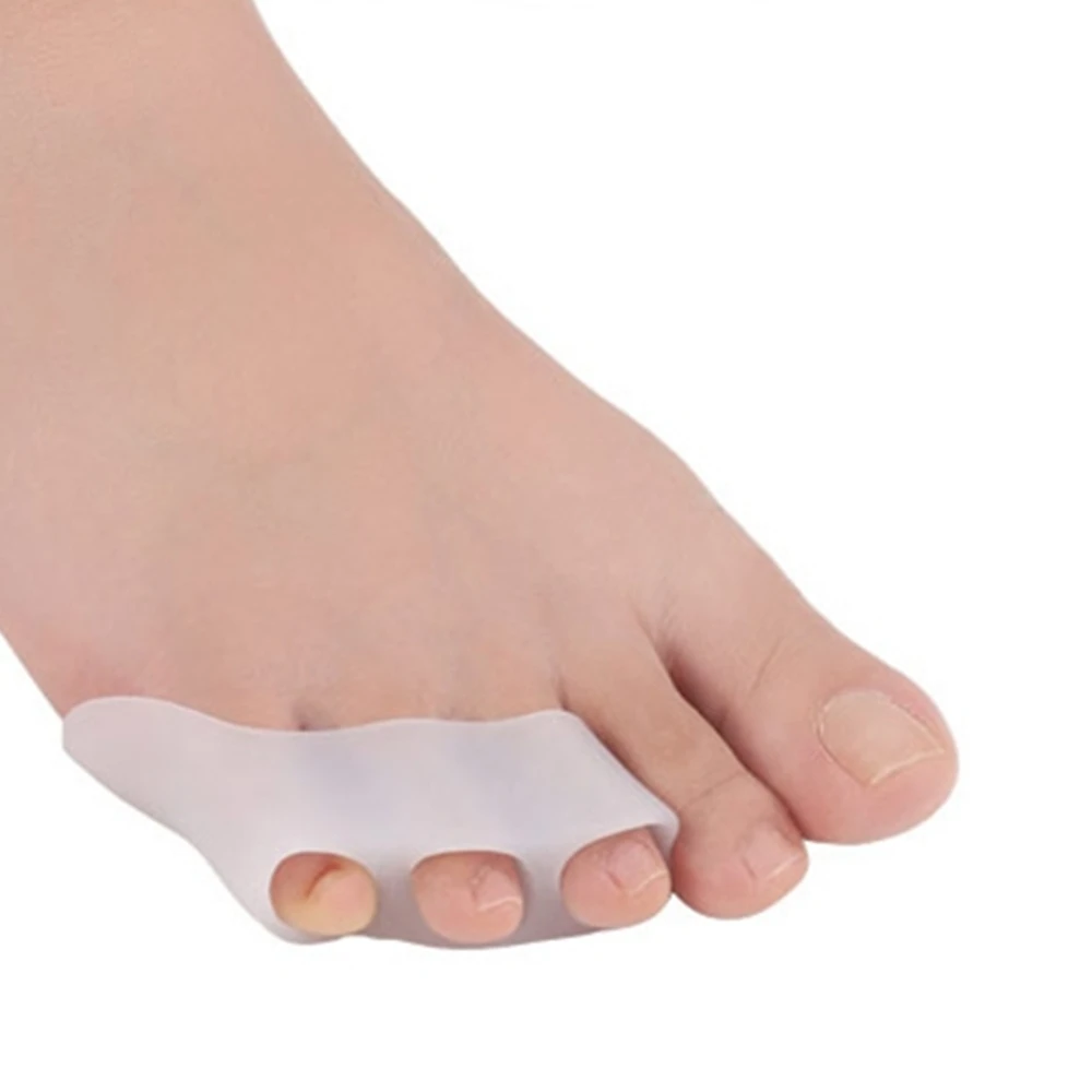 2Pcs Silicone Toe Separator 3 Holes Little Toe Varus Corretcor Foot Toes Straightener Hamme Foot Relief Corrector For Foot Care