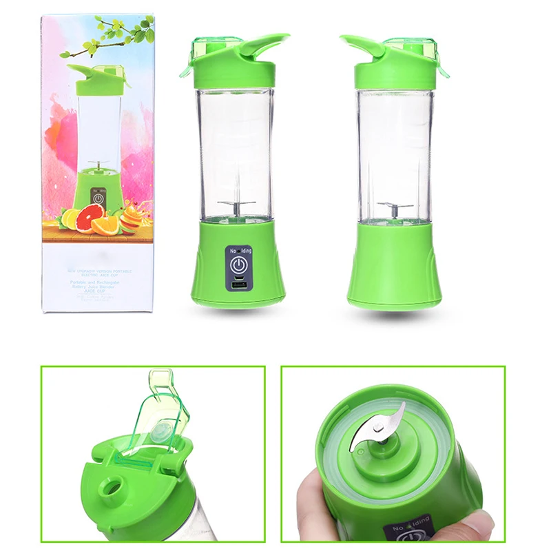 Blender Mixer 380ml Plastic Charging Juicer Extractor Blender Mode Machine Smoothie Maker Household Small Juice Extractor