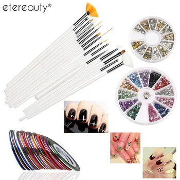 

ETEREAUTY Women Multicolor Nail Art Sticker Painting Brush Pen Tool Set Nails Sticker Nail Art Line DIY Transfer Wholesale Wrap