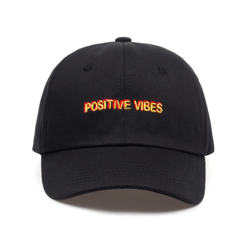 Positive Vibes Cotton Embroidery Baseball cap men women Summer fashion Dad hat Hip-hop caps wholesale