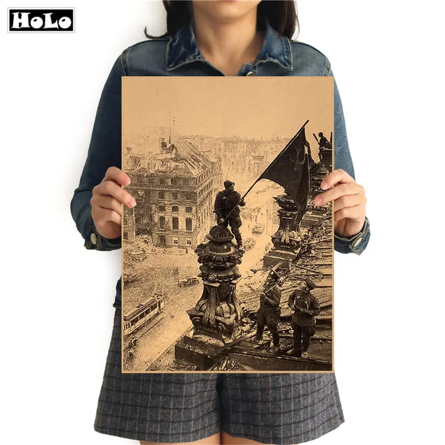 

World War II Berlin Movie vintage posters retro paper wall stickers painting for wall pictures for living room 42x30cm GGB020