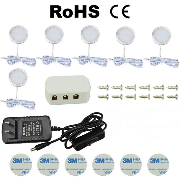 Светодиодный под шкаф свет 2,5 W 3/4/6/8 шт. Алюминий Светодиодная лампа для шкафа освещение для Кухня счетчик шкаф точечные лампы
