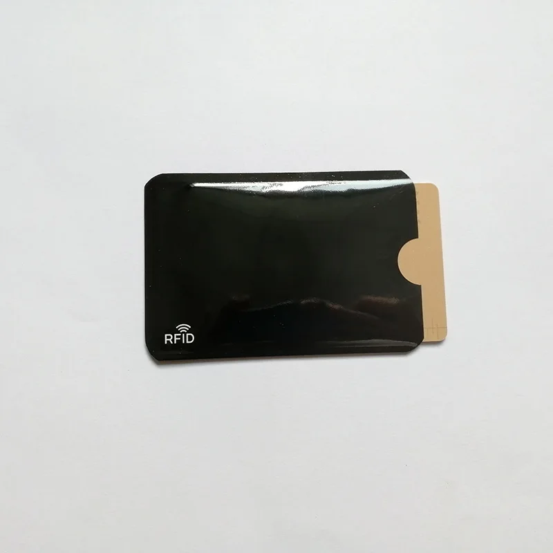 Металл кредитной держатель для карт Анти Rfid кошелек блокировки Reader замок банк держатель для карт ID банковская карта защиты корпуса из алюминия 6,2*9,2 см - Цвет: black