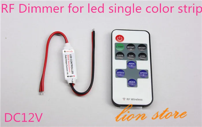 

RF Remote Controller H3#R DC 12V 12A 11 Keys Mini Dimmer for Led Single Color Strip free shipping