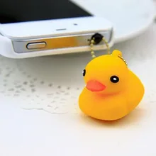 Желтая Утка Дональд цепь висячая Пылезащитная заглушка 3,5 мм телефон разъем для наушников колпачок для наушников Ушная крышка Пылезащитная заглушка