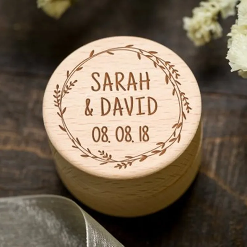 

Custom Wooden Ring Bearer Box Personalized Wedding Ring Holder Box Rustic Wedding Decor Mariage Gifts Marriage Supplies