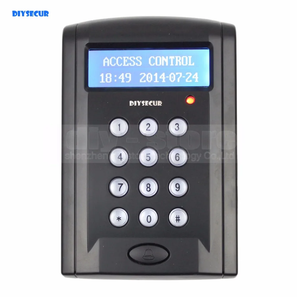 

DIYSECUR LCD Economic Door Rfid Proximity Reader Access Control Keypad With Door Bell Button +10 ID Keyfobs BC200