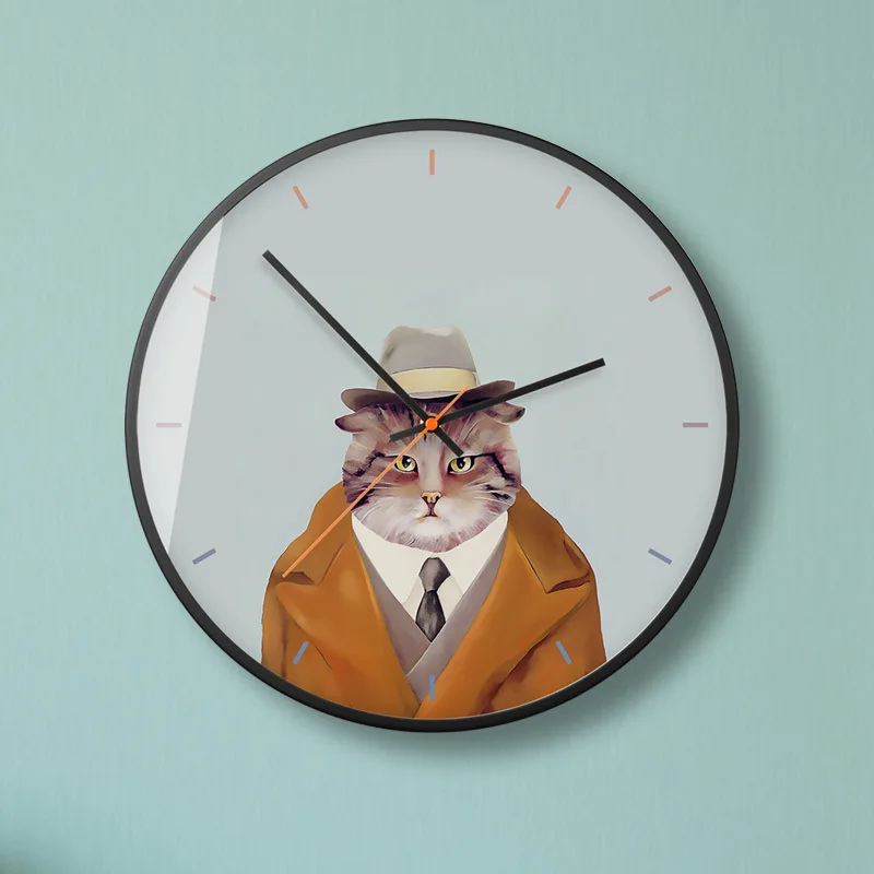 

Small Fresh Wall Charts Round Wall Clock Creative Clock Bedroom Art Quartz Clock Silent Movement Clocks Wall Home Decor