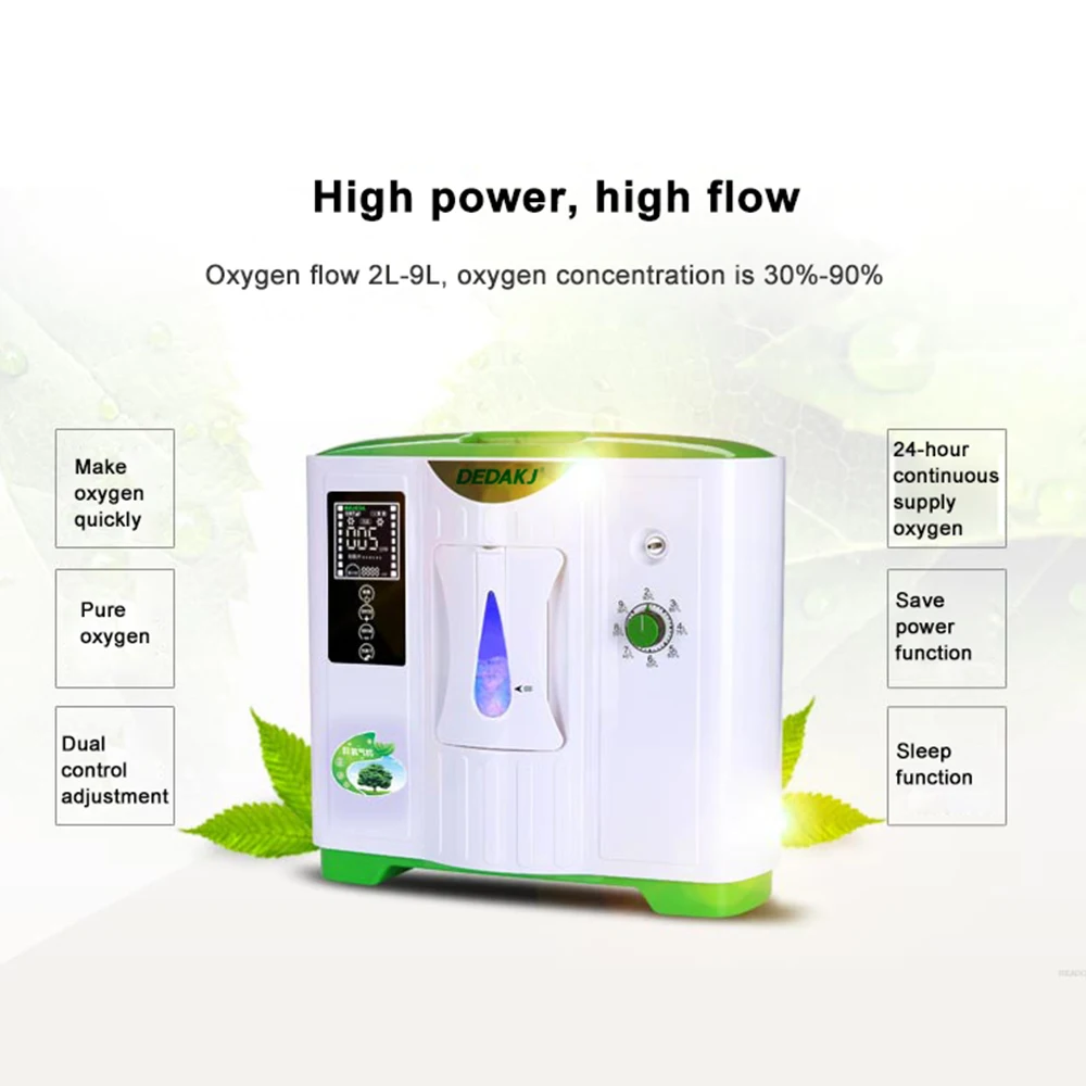  DEDAKJ DDT-2A Portable Oxygen Concentrator Generator Oxygen Making Machine Home Adjustable Air Puri