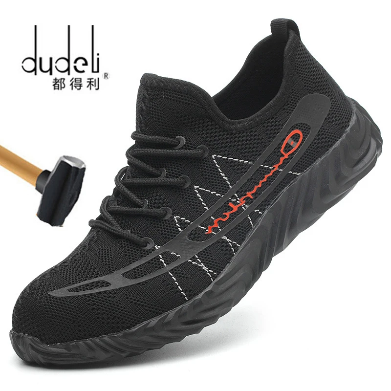 DUDELI/ брендовые рабочие и защитные ботинки со стальным носком для женщин и мужчин; мягкая ударопрочная Мужская обувь со стальной средней подошвой размера плюс 35-46