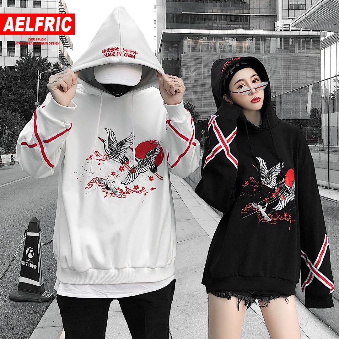 

AELFRIC Animal Embroidery Pullover Hoodie Japan Style Fleece Winter Thick Harajuku Streetwear Hip Hop Hoodies Sweatshirts QA32
