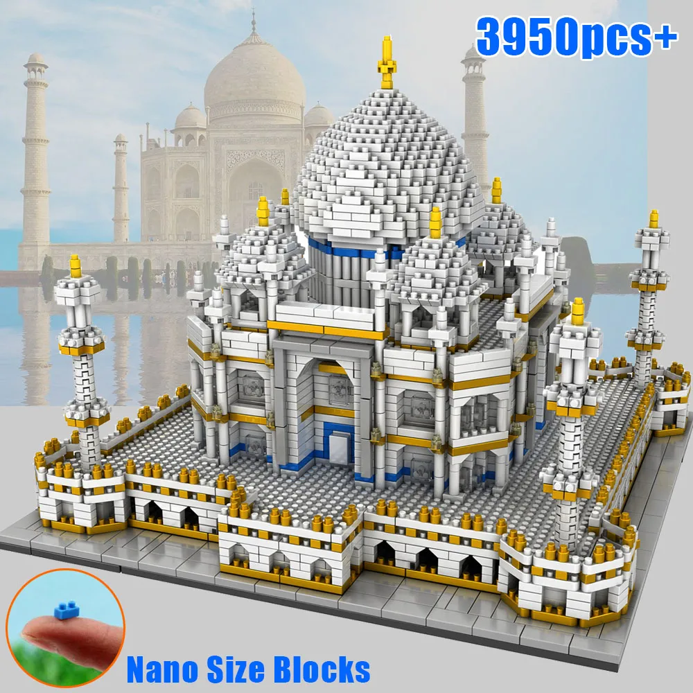 

Nano Size Block Indian Taj Mahal Building Kit World Architecture Model Miniature Creator Expert Diamond Mini Brick Toy for Kids