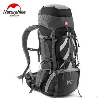 Naturehike открытый рюкзак 70L кемпинг рюкзаки Альпинизм сумка мужская женская спортивная сумка дорожные сумки водонепроницаемый рюкзак - Цвет: black