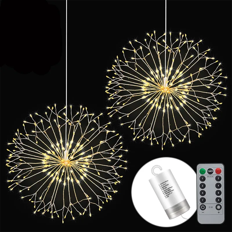 1 шт. 198 светодиодный наружный IP65 подвесной светильник Starburst, медный светильник для фейерверков с режимами затемнения, сказочный светильник, Прямая поставка