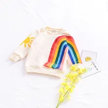 Girls Boys Girls Fashion Cotton Top Spring Baby Unique Design Rainbow Tassel Jumper Children Kids Outerwear Clothes
