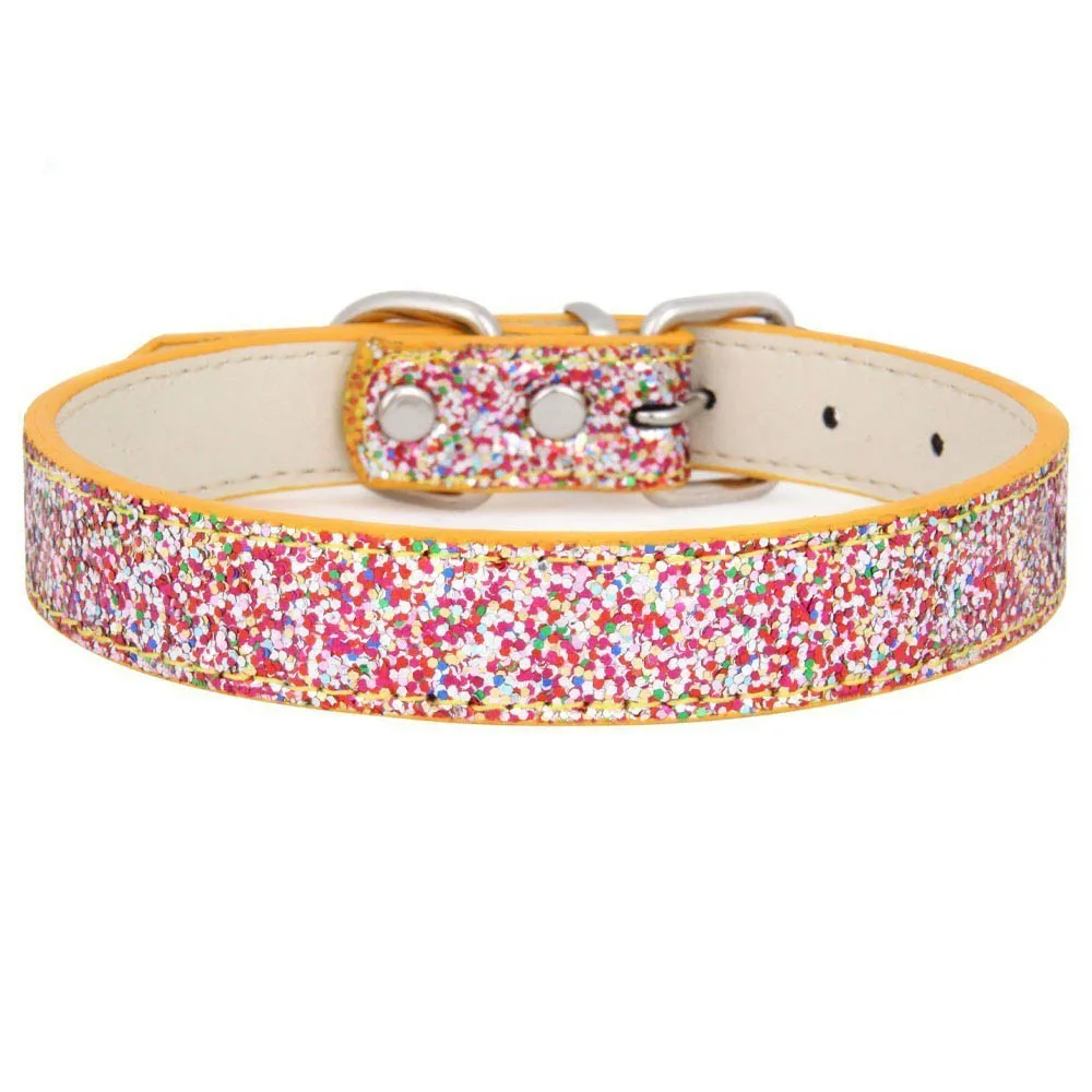 

Bling Pu Leather Designer Cat Dog Collar Colorful Pattern Puppy Neck Strap For Small Medium Dogs Chihuahua Collars Dropshipping