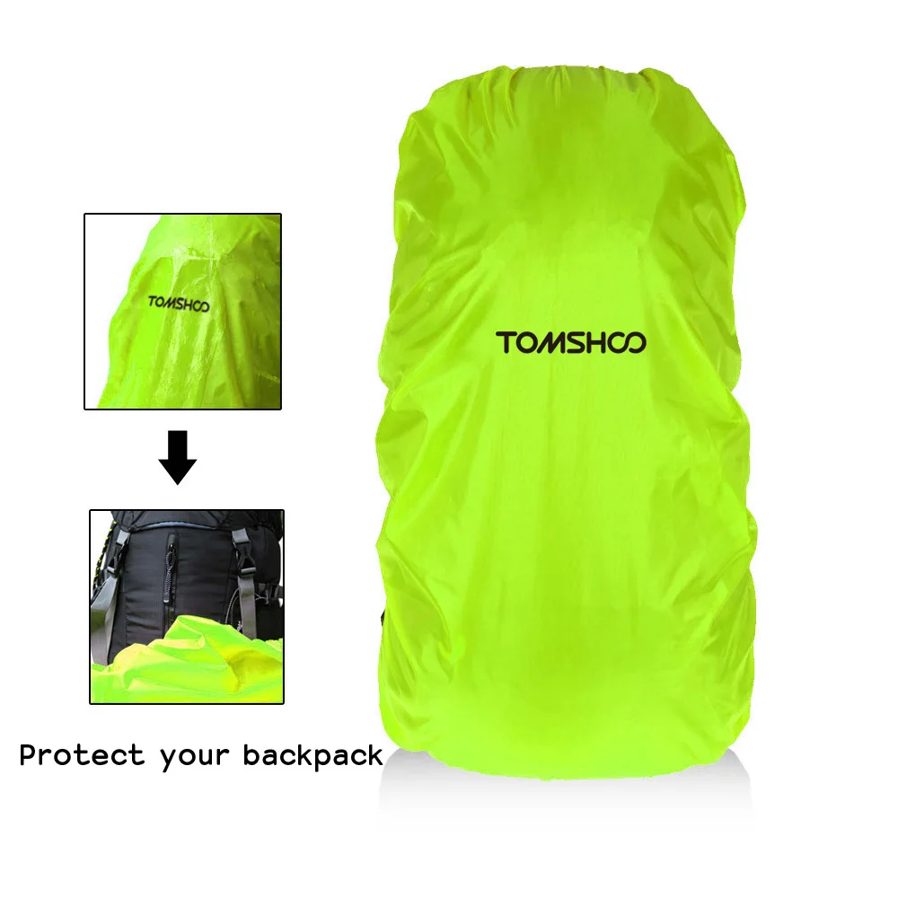 TOMSHOO Outdoor 40L-50L Waterproof Dustproof Rain Cover Backpack Suit Backpack Rain Protect Cover for Hiking Traveling Camping