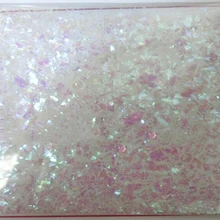 50g in 1 Fluorescent Glass Paper Clear Pink/Green Nail Snow Flakes Irregular Cut Paillette Nail Art Sequin,Broken Glass flakes