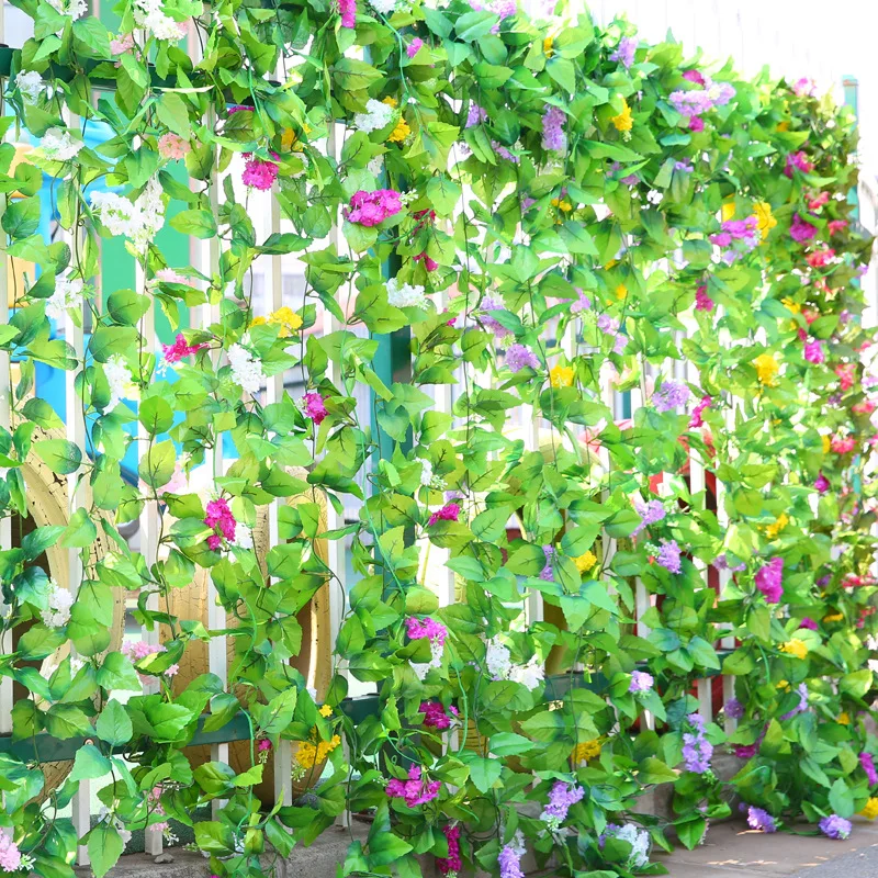 2Pcs/lot Hyacinth artificial silk Ivy vine flower hanging decorations Hyacinthus orientalis garden home chair stair pipes decor 2Pcs/lot Hyacinth artificial silk Ivy vine flower hanging decorations Hyacinthus orientalis garden home chair stair pipes decor