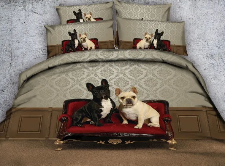 dog bed set Одеяло постельные принадлежности наборы собаки раскошное одеяло пододеяльник простыня простыни белье Doona Cal Super King queen размер Полный Твин 5 шт - Цвет: dog bed set