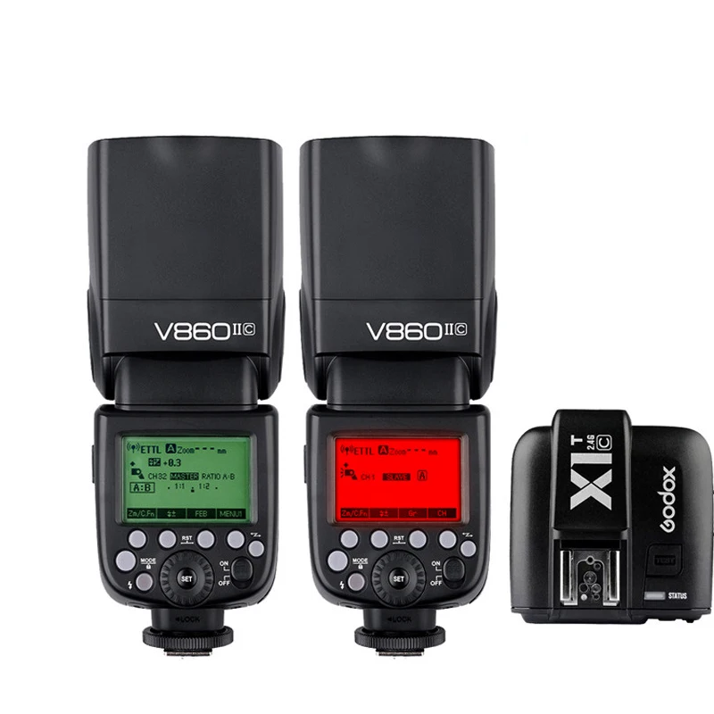 2 шт. Godox Вспышка V860II Li-Батарея E-TTL HSS 1/8000 s Bateria Камера Вспышка Speedlite V860IIC+ XIT-C для Canon DSLR+ подарок комплект