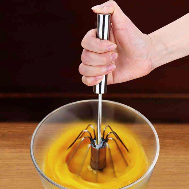 Semi Automatic Egg Beater 304 Stainless Hand Pressure Rotating Hand Mixer