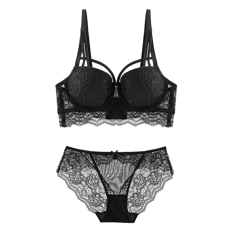 CINOON NEW Sexy Lace Bandage Lingerie Set Charm Seduction Push Up Underwear Women Elegant Breathable Comfortable bra set CINOON NEW Sexy Lace Bandage Lingerie Set Charm Seduction Push Up Underwear Women Elegant Breathable Comfortable bra set