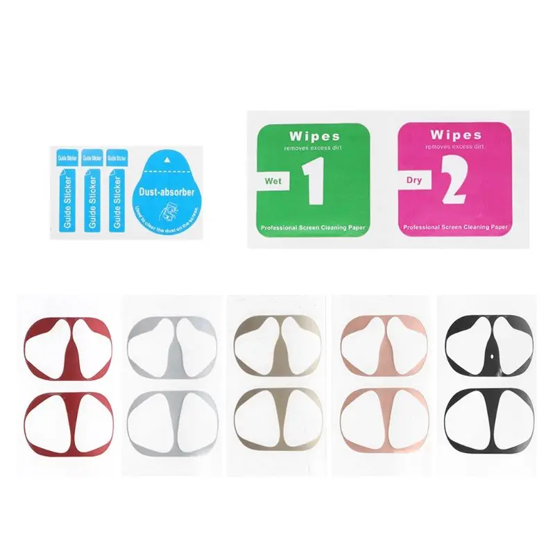 

Metal Dust Guard Sticker Earphone Protection Dust-proof Ultra-Thin Cover For Apple AirPods 2 Wireless Charge Version Charging