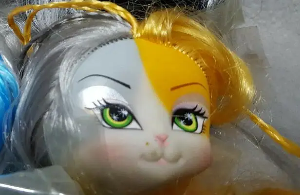Оригинальная кукла Lanard Catwalk Kitties, сменная голова кошки для 1/6, куклы, головы для поделок для куклы Monster, редкая коллекция игрушек - Цвет: YellowGrey