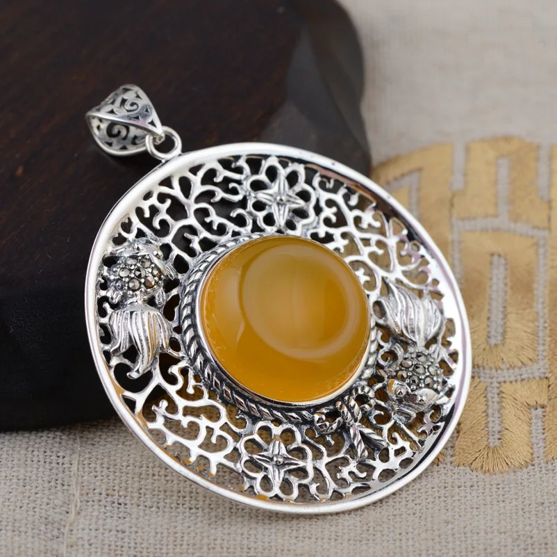 wholesale silver inlaid natural Pendant wholesale silver inlaid natural Pendant