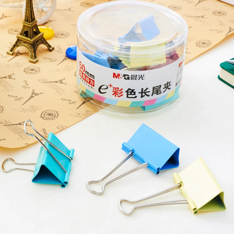 

color long tail clip 50mm 12 pcs office stationery bill clip Storage clip