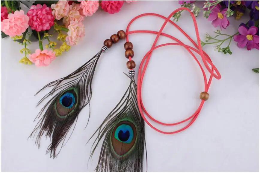 1 шт. богемный экзотический многоцветный головной убор украшенный перьями павлина