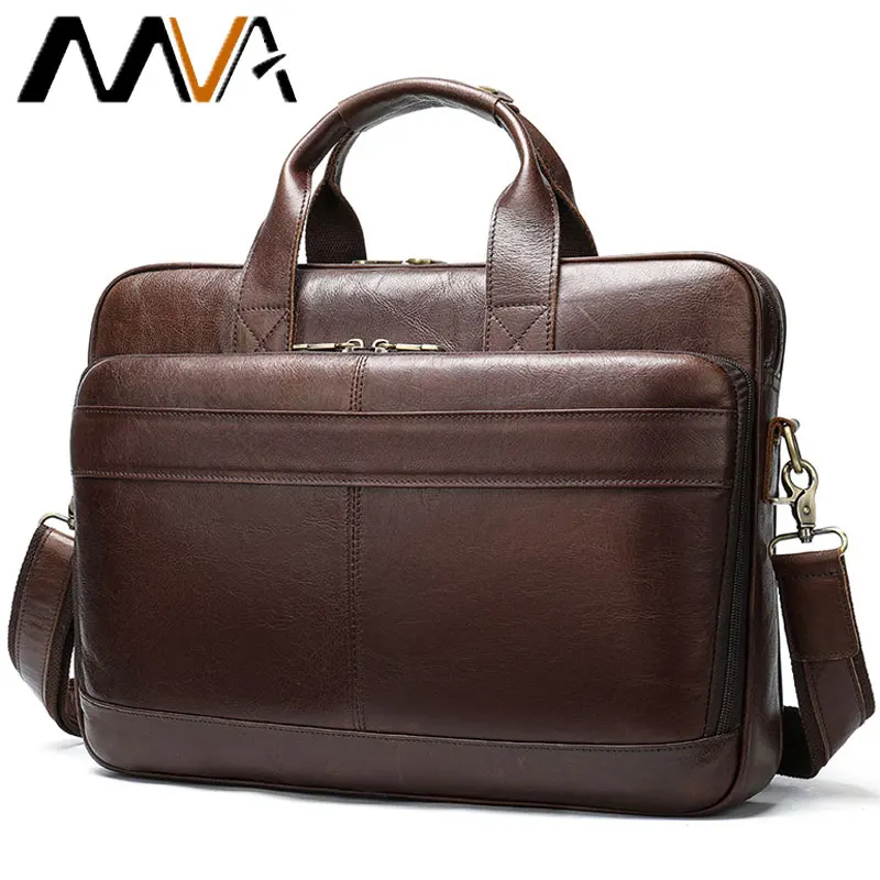 

MVA Briefcase Men's Genuine Leather Bag For Men's Bag Office Leather Bag Men Business Computer Laptop Bags Man Handbag 14 inch