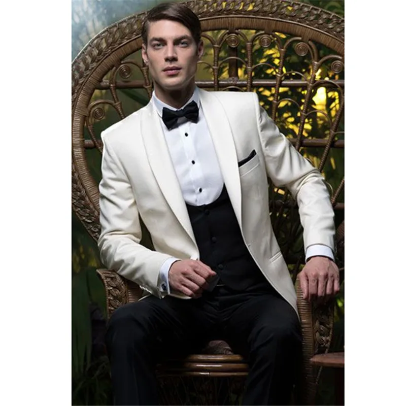 Custom Made Ivory font b Men b font Wedding font b Suits b font Slim Fit